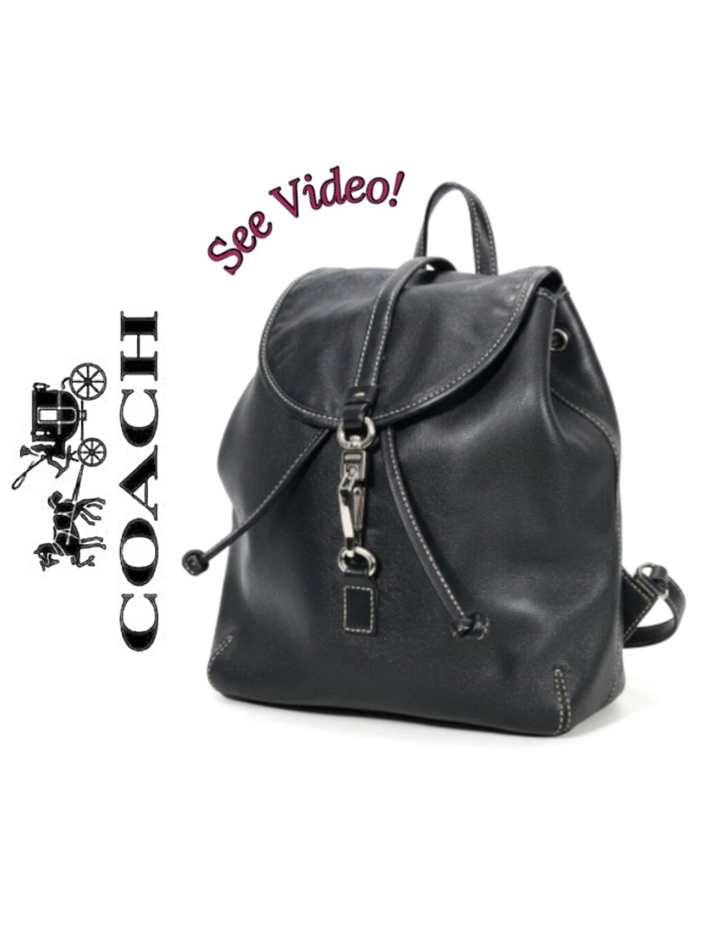 Coach 9368 Studio Leather Legacy Backpack in Butter Soft Black Leather